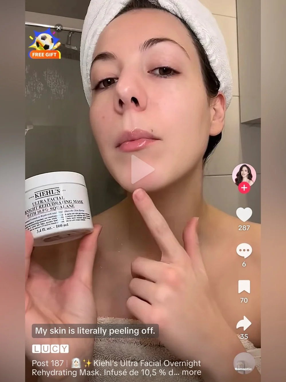 NEW Sephora Kiehl’s Ultra Facial Overnight Rehydrating Cream 10.5% Squalane acne